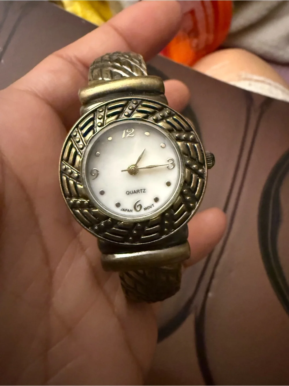 Avon Gold-Tone Braided Cuff Bracelet Women's Watch